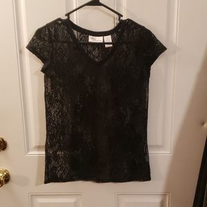 3/$10 Short sleeve see through black tee